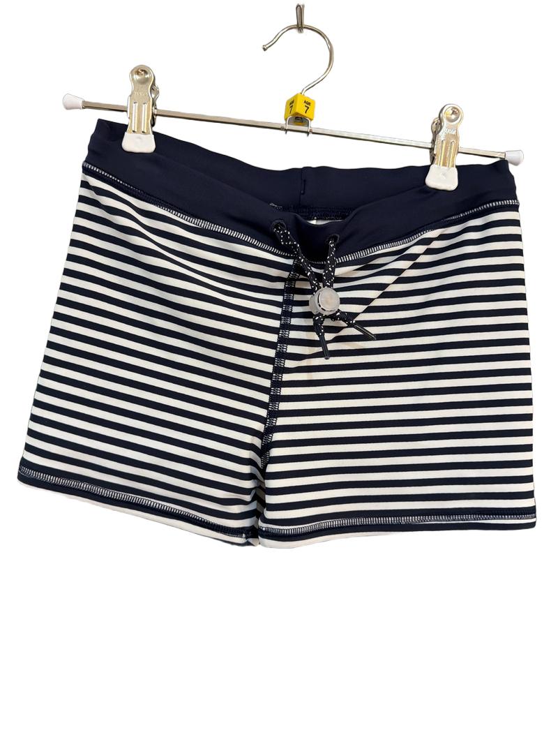 Preloved Marks & Spencer - Navy Blue Stripe Swim Trunks Shorts (7-8y)