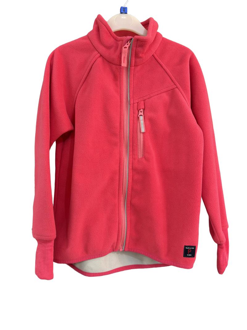 Preloved Polarn O. Pyret - Pink Zip Windbreaker Fleece, 122 Cm (6-7y)