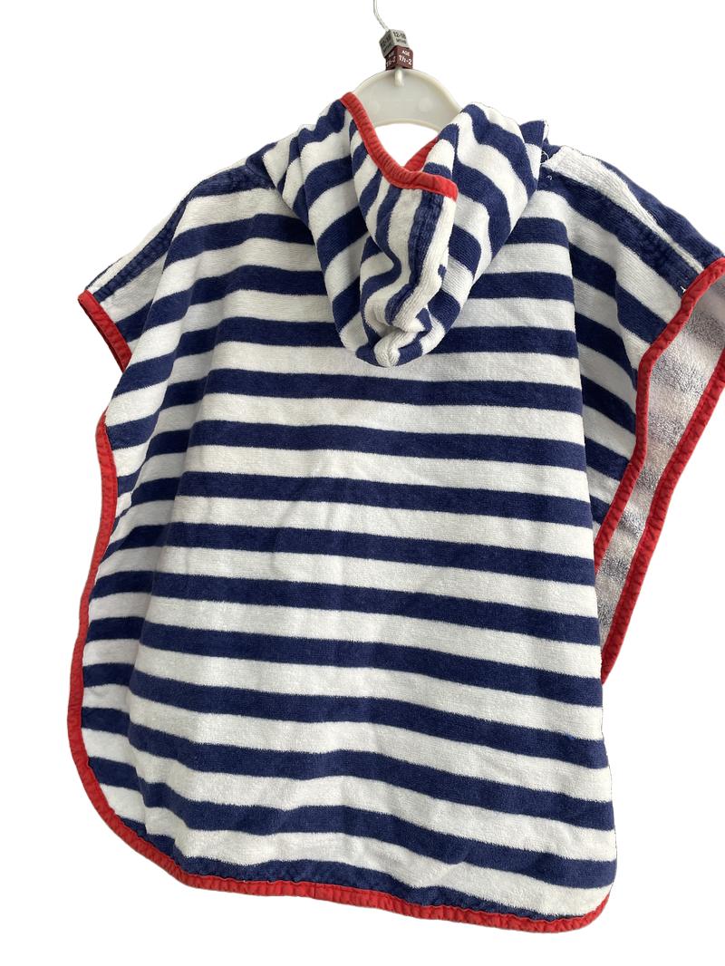 Preloved Mothercare - Blue White Stripe UK Toweling Poncho (12-18m, 18-24m)