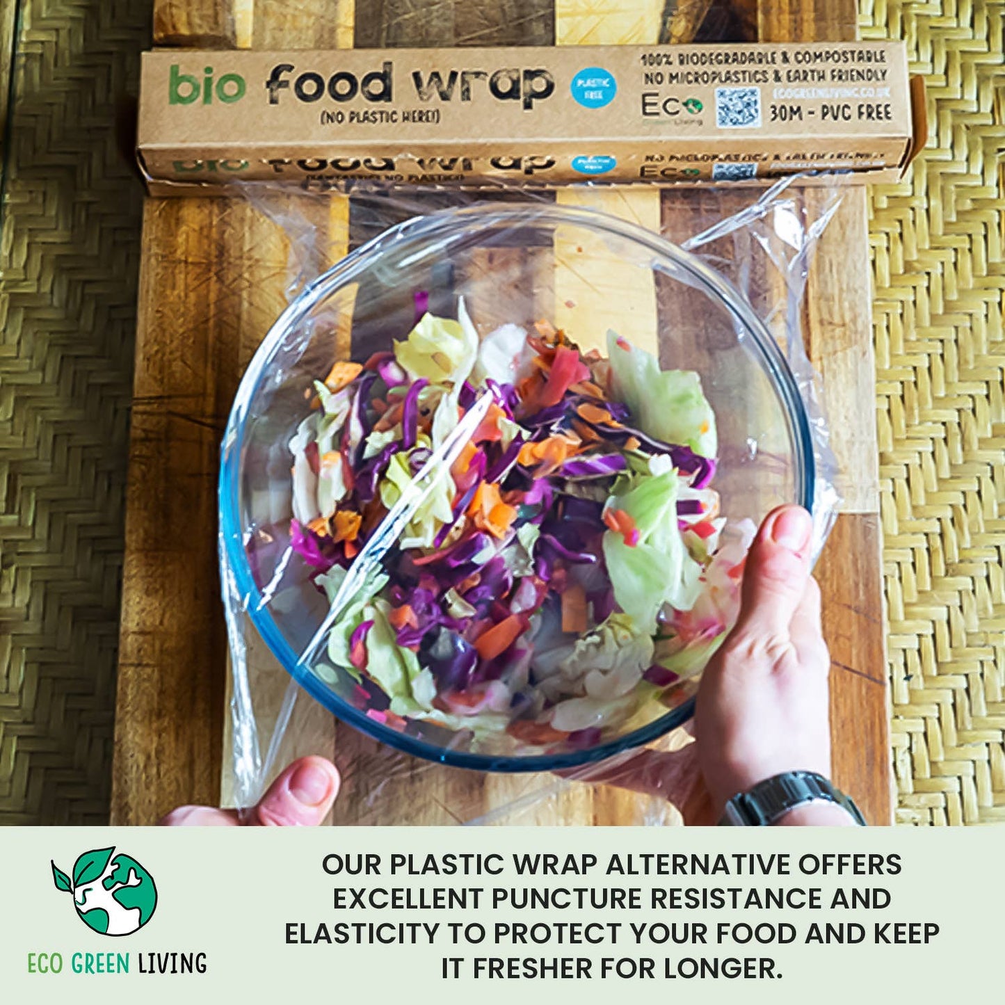 Compostable Cling Film - 1 roll x 30m - Eco Green Living
