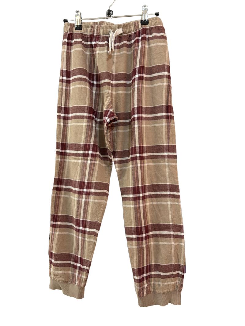 Preloved Marks & Spencer - Maroon Beige Check Flannel Pyjama Trousers (11-12y)