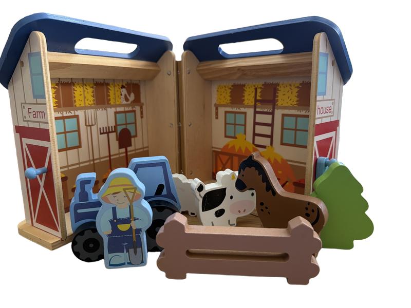 Preloved Toys - Little Town Wooden Farm House - Aldi