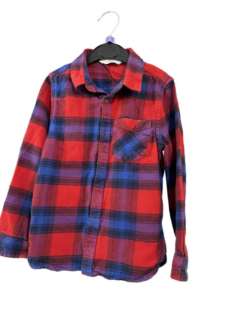 Preloved Marks & Spencer - Blue Red Check Flannel Shirt (3-4y)