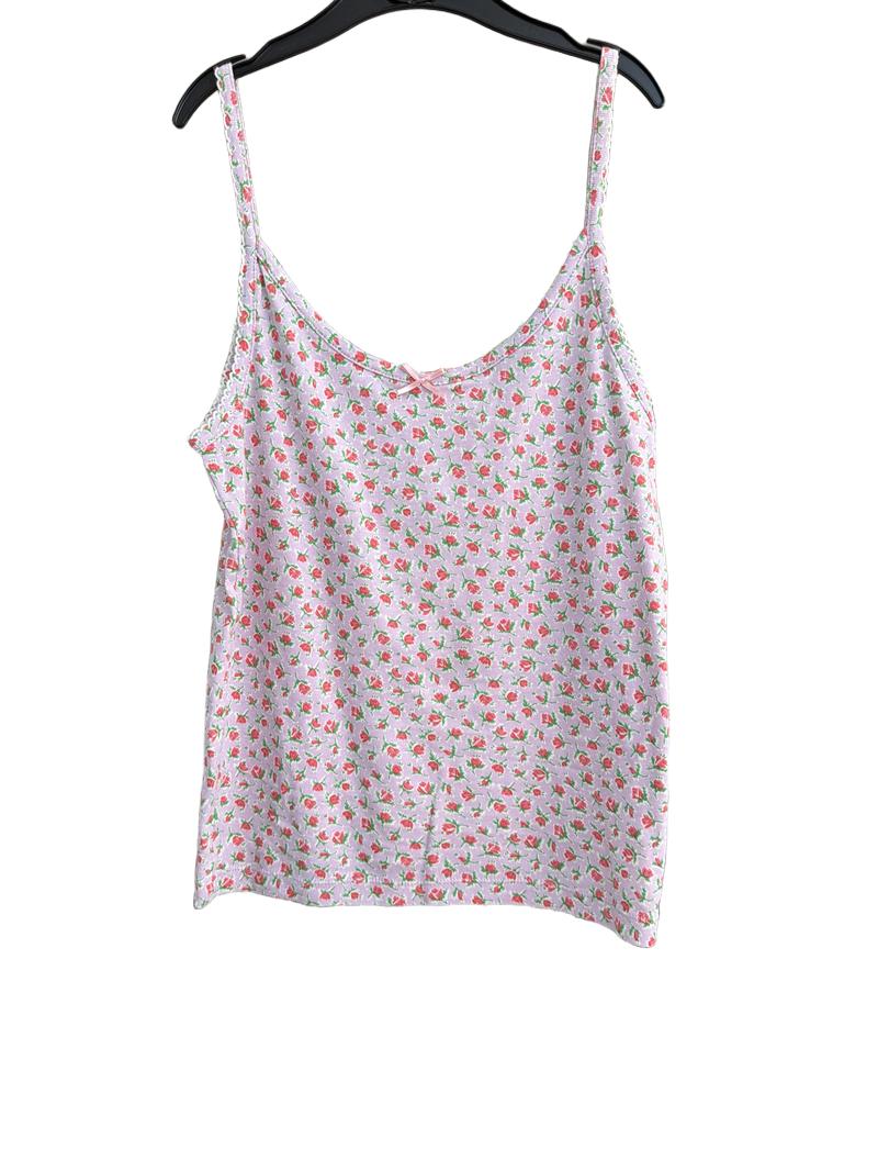 Preloved Mini Boden - Purple Red Rose Print Strappy Vest (11-12y)