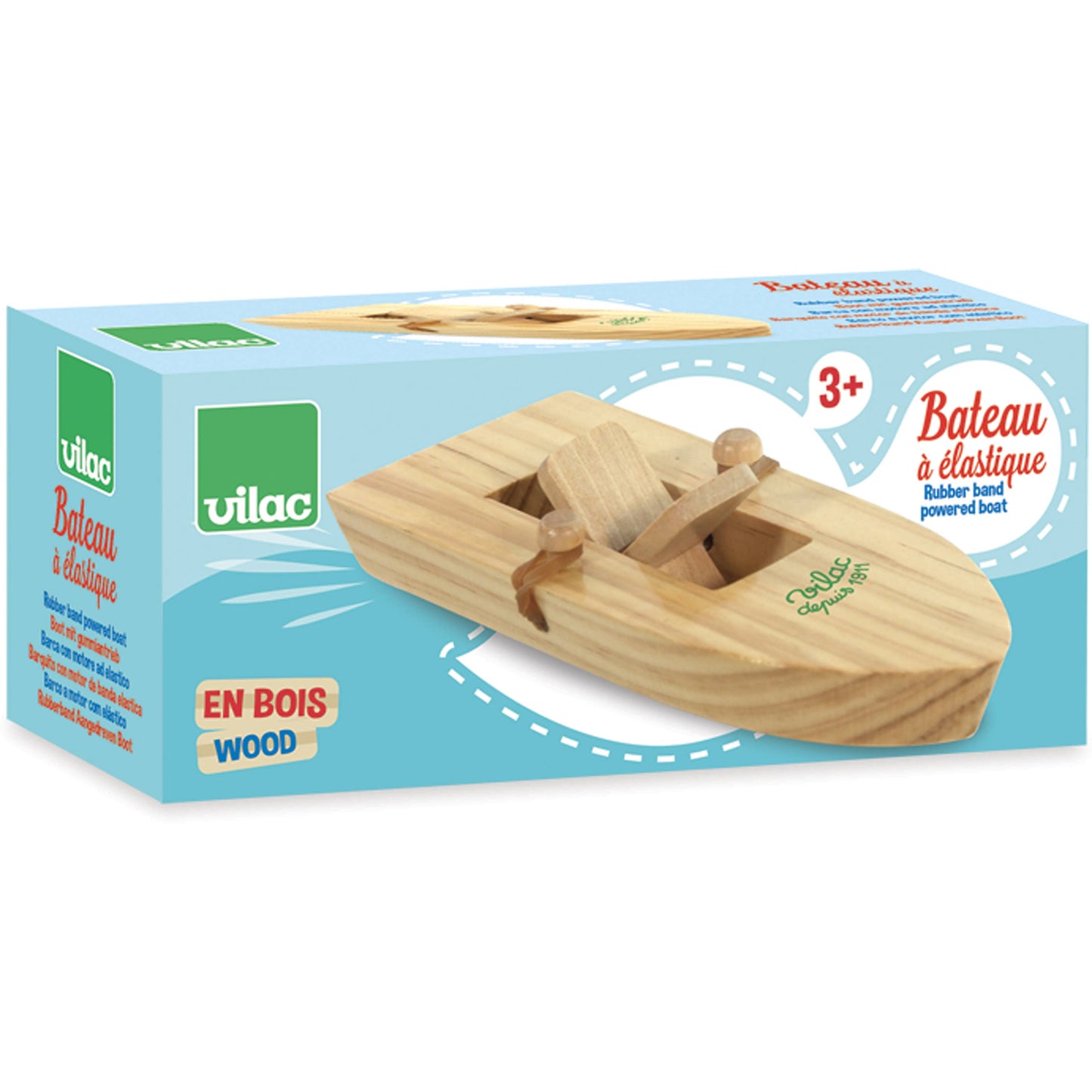 Vilac Rubber Band Powered Boat – Fun STEM & Physics Toy