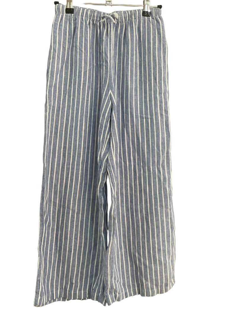 Preloved Marks & Spencer - Blue And White Stripe Trousers. (9-10y)