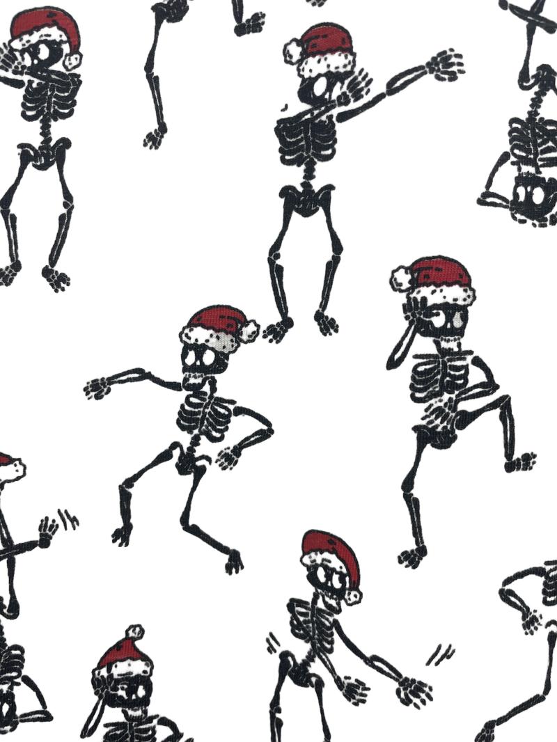 Preloved Next - White Black Red Skeleton Santa Dance Off Short-sleeved T Shirt (8-9y)