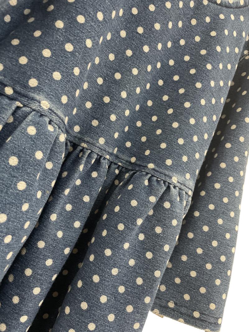 Preloved Gap Kids - Blue Spotty Long Sleeve Dress. (6-7y)