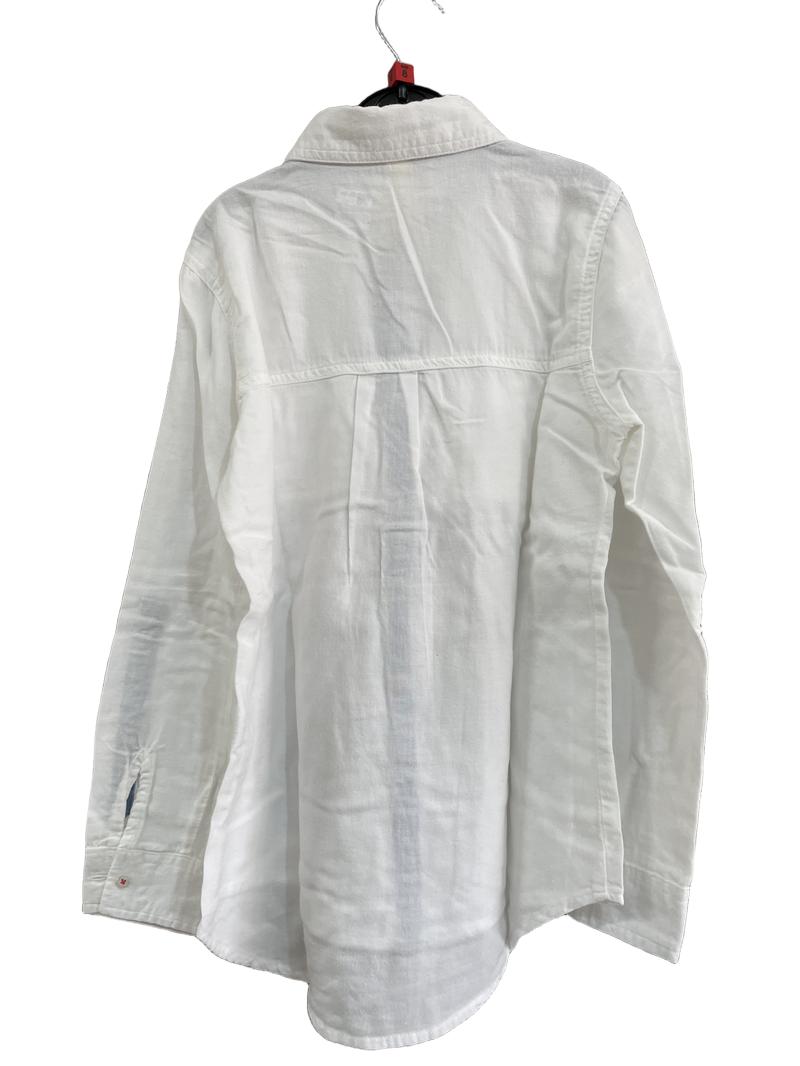 Preloved Girl Krazy - White Collar Button Down Shirt Long-sleeved (8-9y)