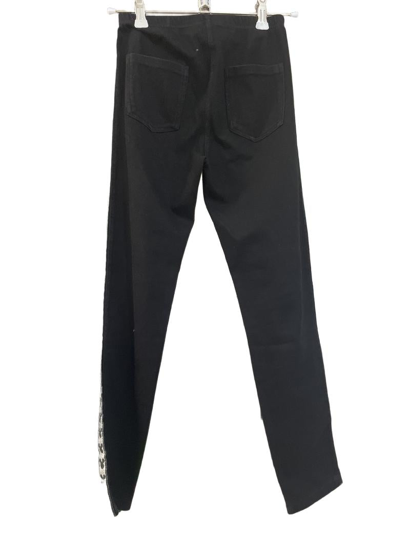 Preloved Calzedonia - Black Trousers With Micky Mouse Logo Strips Down Leg. (9-10y)