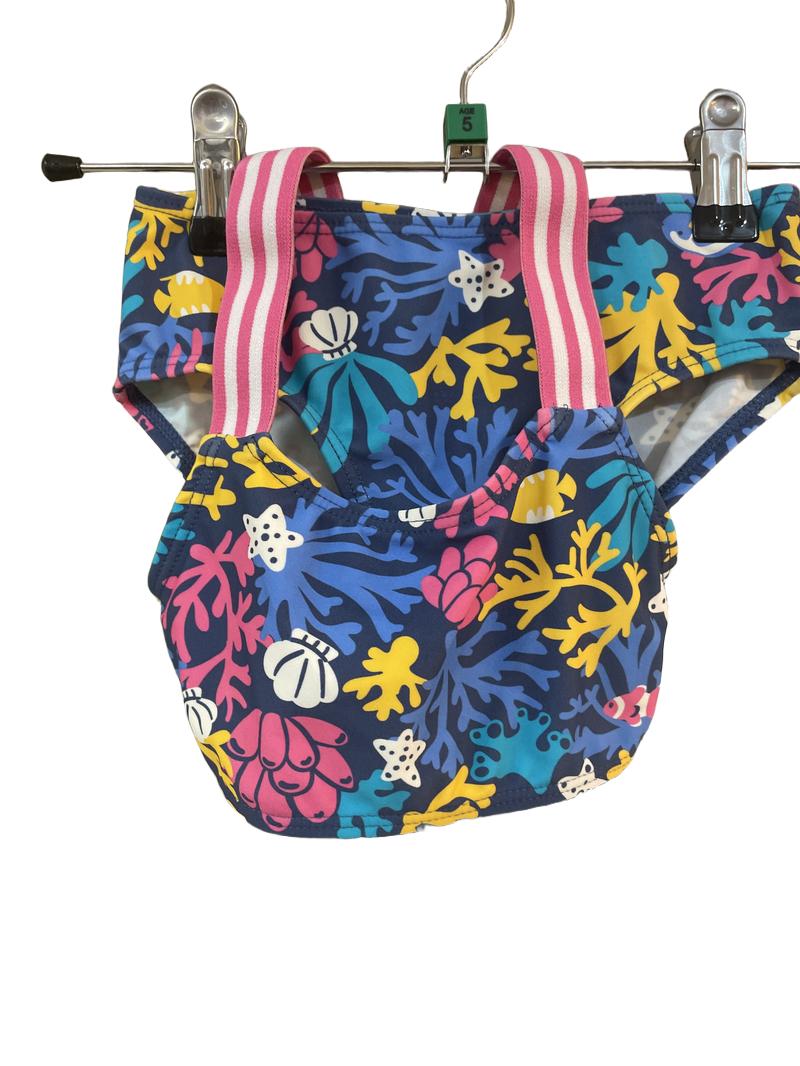 Preloved Kite - Navy Multicolour Two Piece Swim Suit Bikini (5-6y)