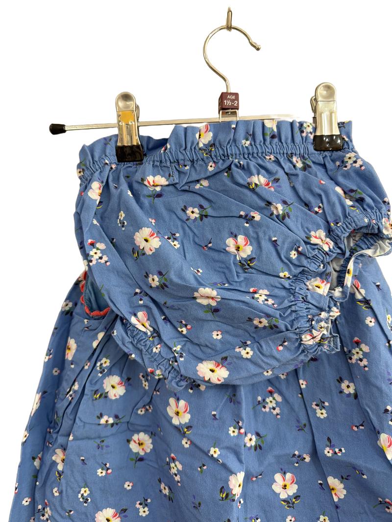 Preloved Cath Kidston - Blue Floral Print Dress And Bloomers (18-24m)