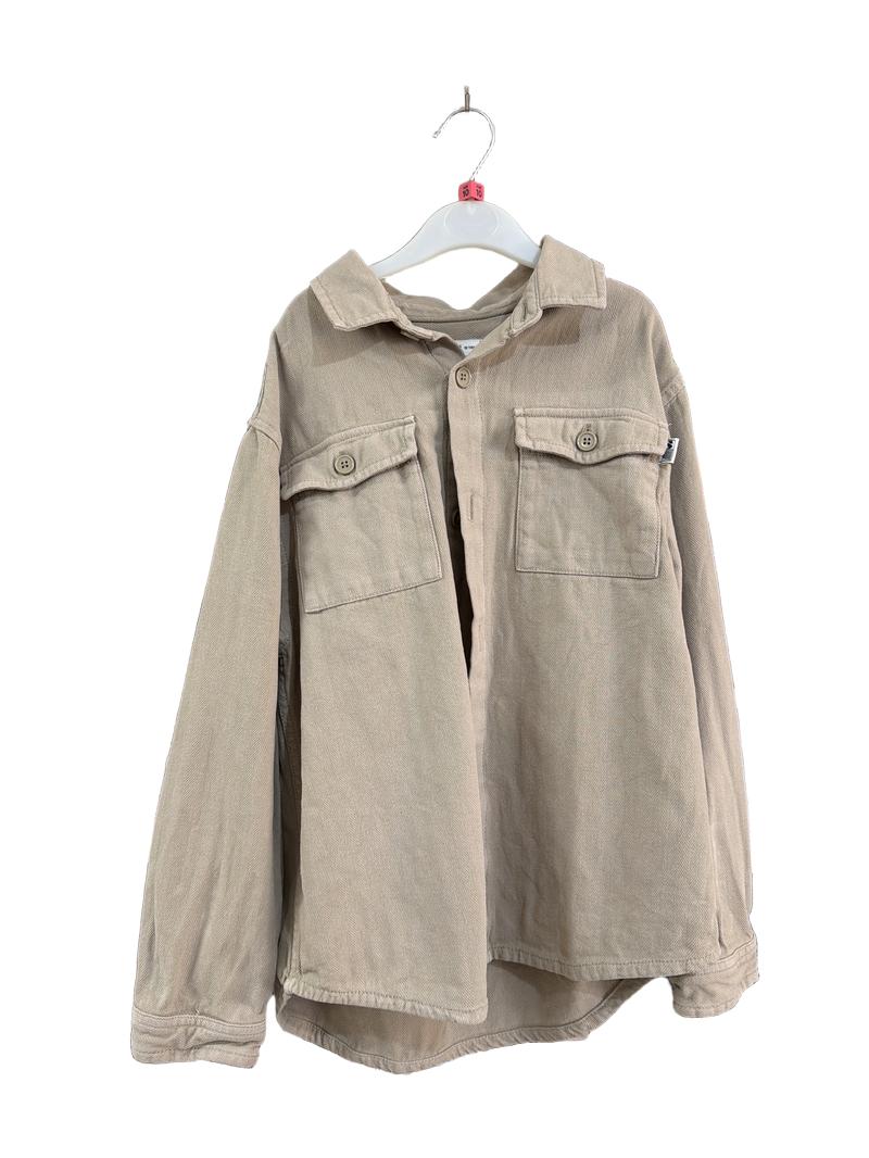Preloved John Lewis - Beige Long-sleeved Herringbone Work Shirt (10-11y)