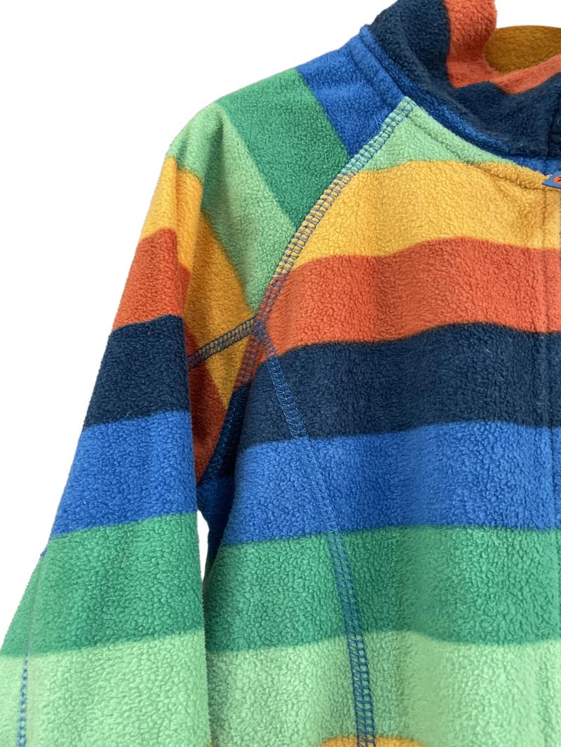 Preloved Villervalla - Rainbow Stripe Zip Fleece, 122 Cm (7-8y)