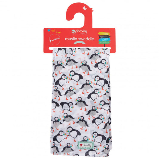 Piccalilly Muslin Swaddle Puffins