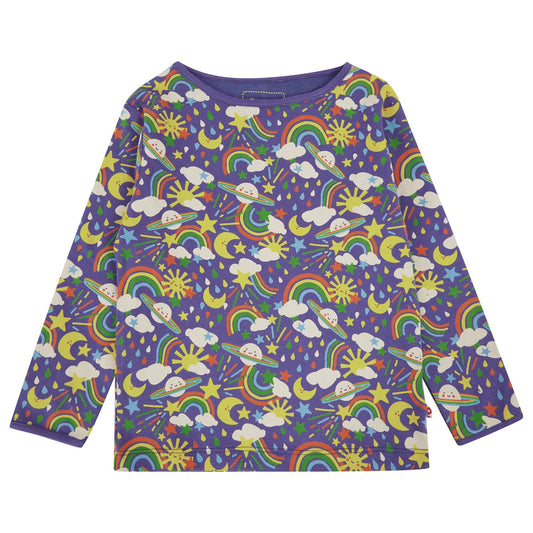 Piccalilly Kids Long Sleeve Fitted Top - Cosmic Weather
