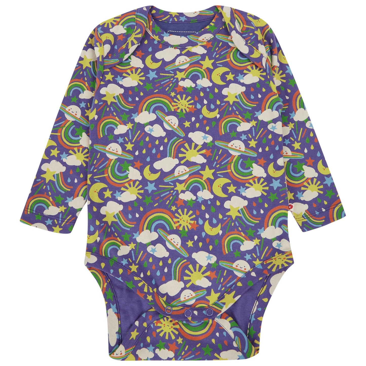 Piccalilly 3 Pack Long Sleeve Baby Bodysuit - Rainbow Weather
