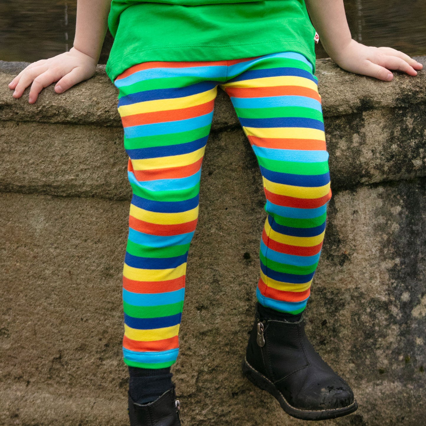 Piccalilly Rainbow Stripe Leggings