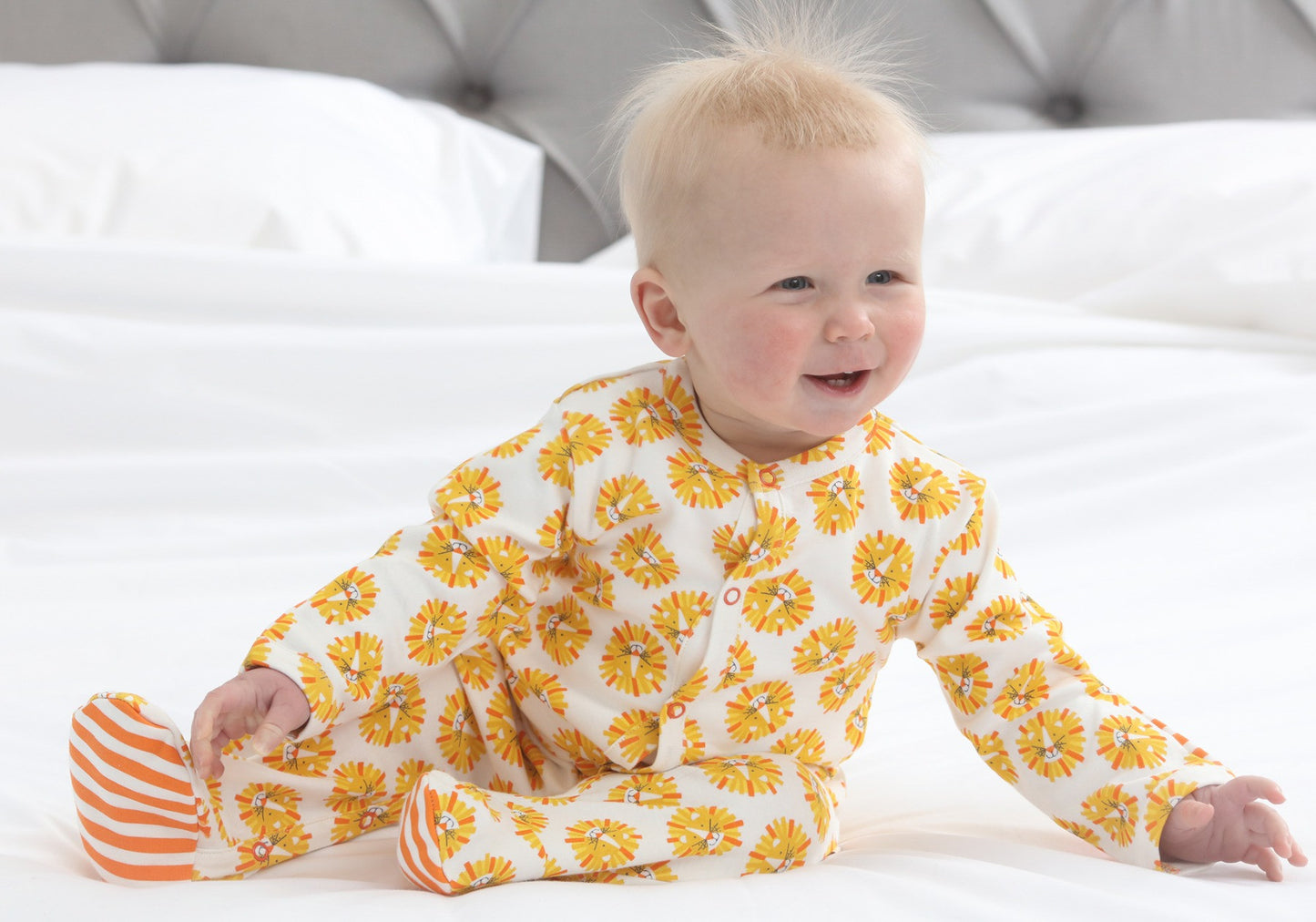 Piccalilly Footed Sleepsuit - Lion