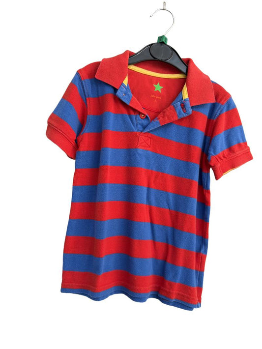 Preloved John Lewis - Red Blue Stripe Polo Shirt (5-6y)