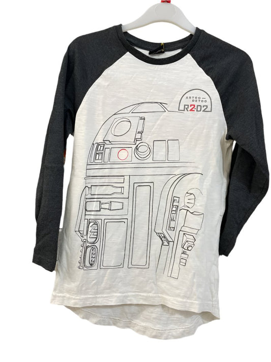 Preloved Next - Top - Star Wars Gray White Raglan With R2D2 Image (8-9)