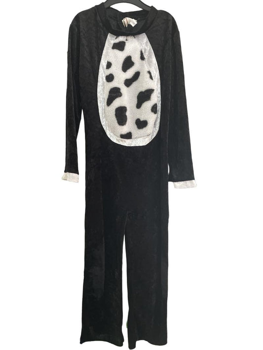 Preloved Smiffys - Black Velour Cow Costume, No Tail (7-8y, 8-9y)