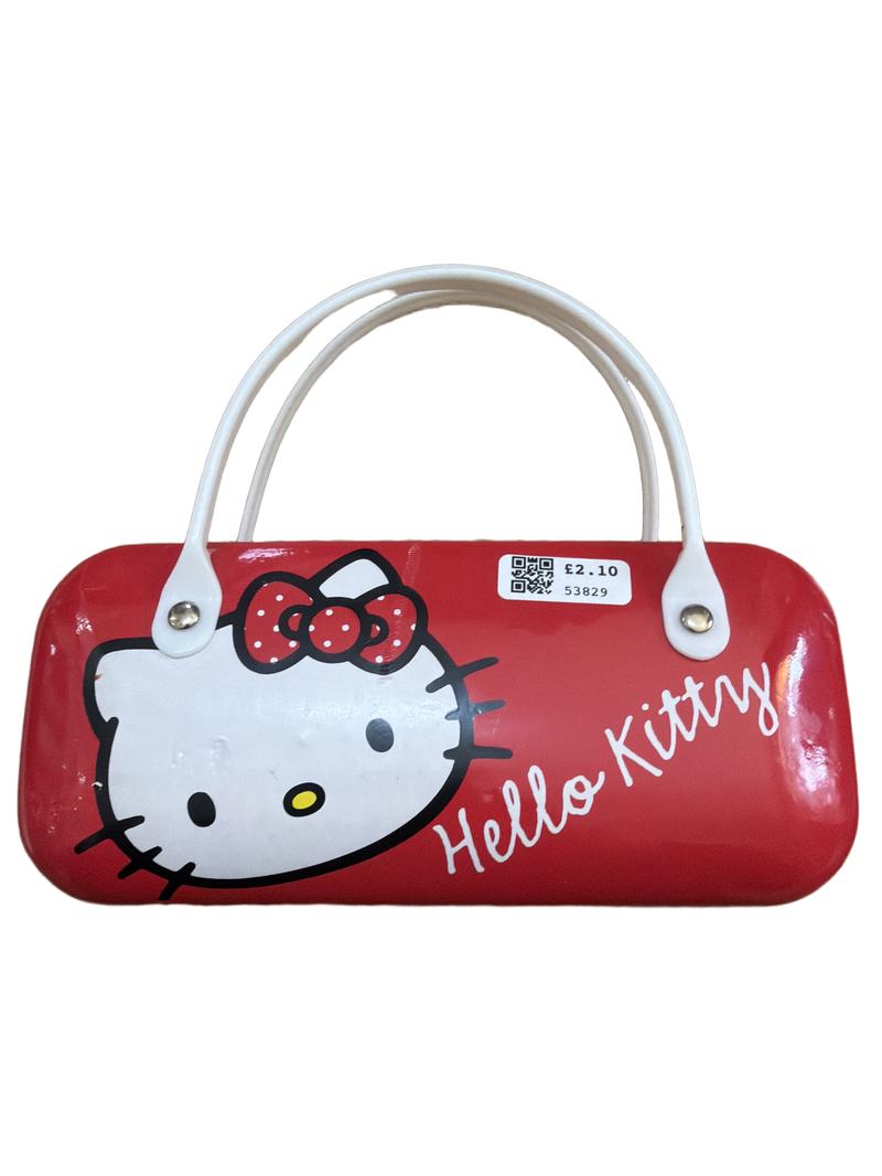 Preloved Sanrio - Red White Stripe Sunglasses With Hello Kitty Carrying Case