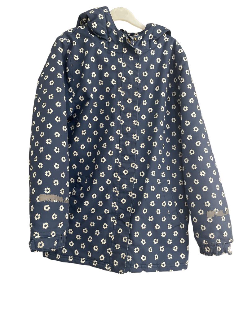 Preloved Kite - Blue Flower Print Waterproof Coat. (12-13y)