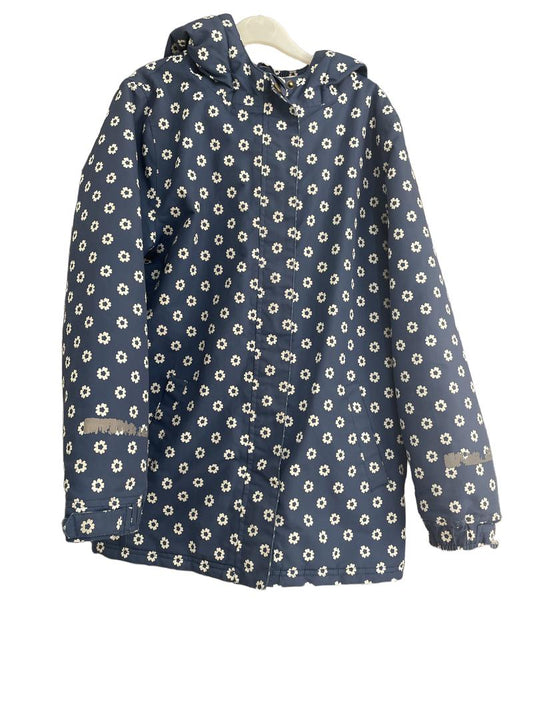 Preloved Kite - Blue Flower Print Waterproof Coat. (12-13y)