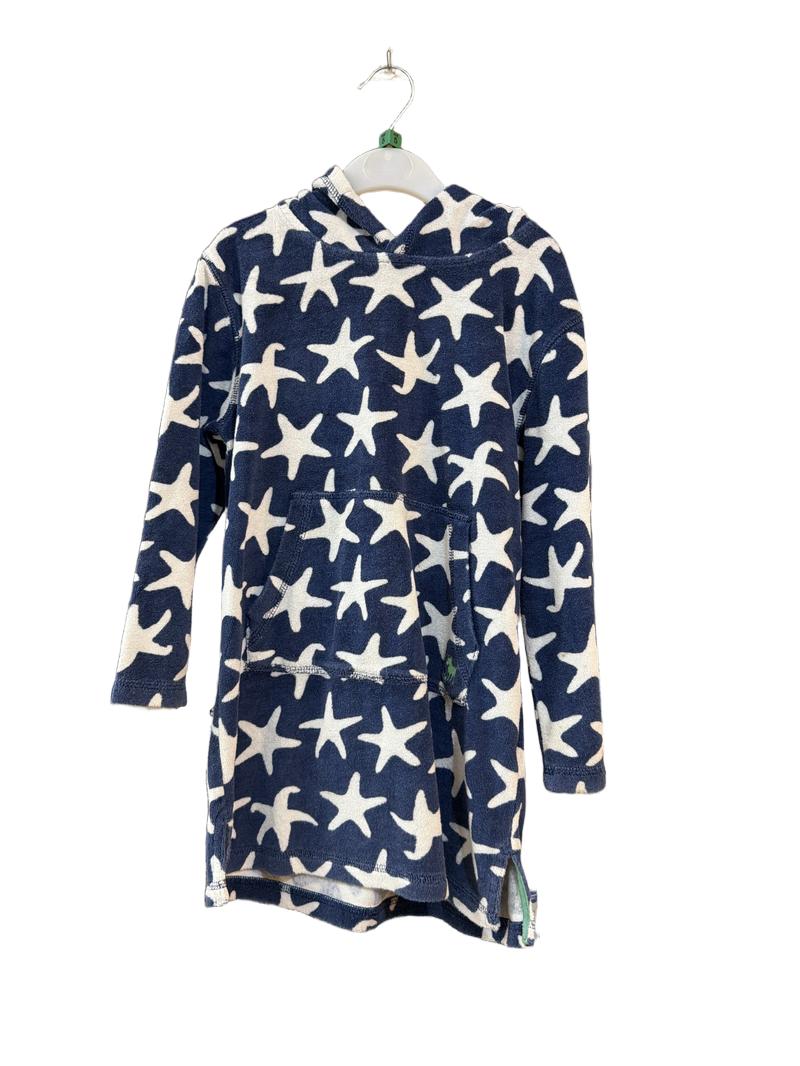 Preloved Mini Boden - Blue White Starfish Toweling Robe (5-6y)