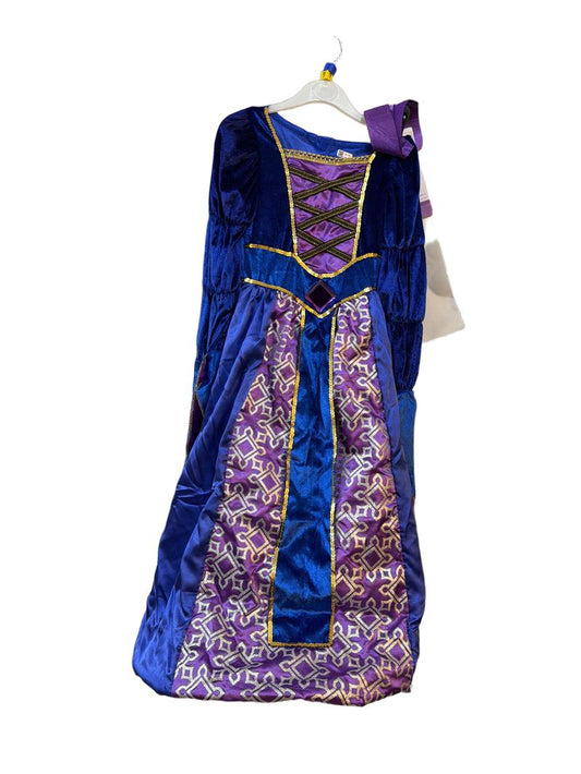 Preloved Amscan Inc - Blue Purple Sequin Velveteen Medieval Princess Queen Costume Dress (6-7y, 7-8y)