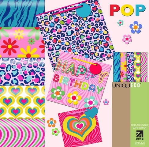 Eco-friendly Pop Multi Heart FSC™ Gift Bag Sustainably Sourced Everyday