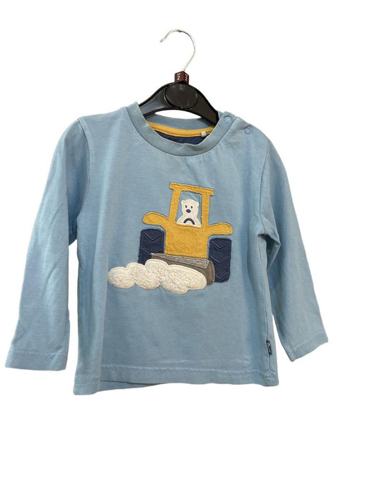 Preloved Kite - Blue Polar Bear Snowplow Applique Shirt (2-3y)