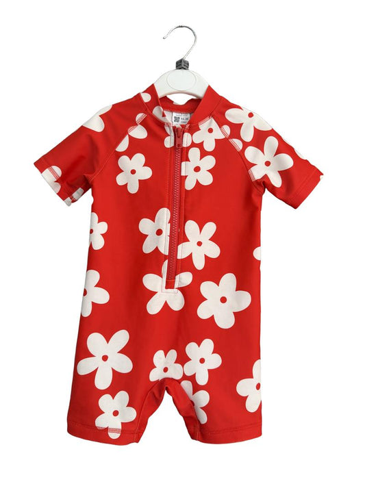 Preloved Next - Red Sun Protection One Piece Swim Suit (12-18m)