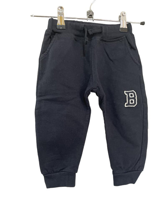 Preloved Mini 241 - Navy Joggers, With Embroidered B. (12-18m)