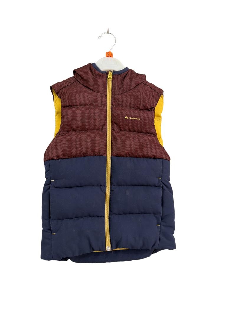 Preloved Quechua - Brown, Yellow, Navy Puffer Gilet (4-5y)