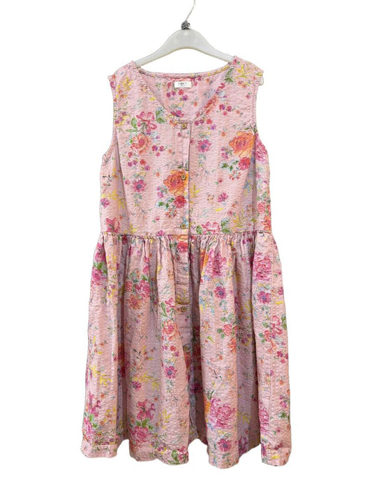 Preloved Next - Pink Floral Print Seersucker Sleeveless Sundress (12-13y)