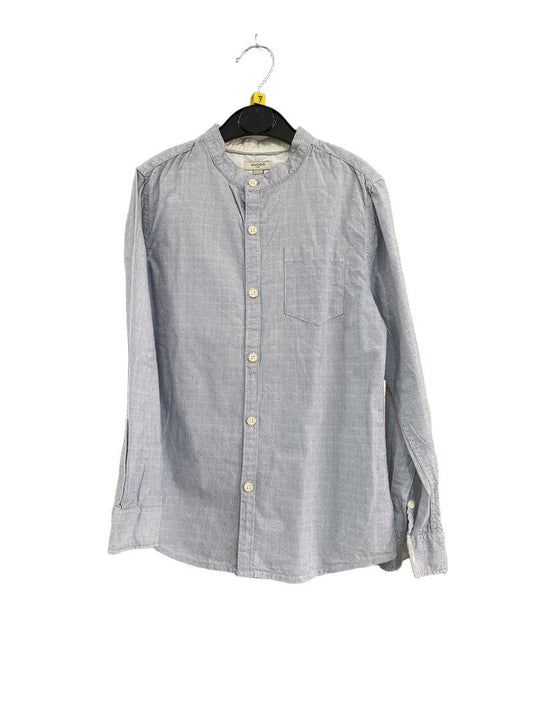 Preloved Mango - Blue White Grandad Collar Button Shirt (7-8y)