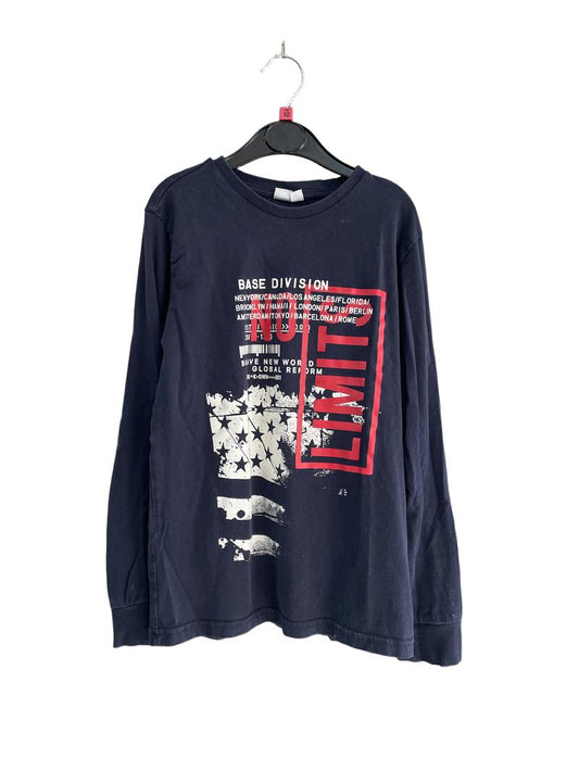 Preloved IDO - Navy BASE DIVISION Long-sleeved T Shirt (10-11y)