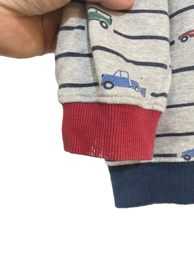 Preloved Frugi - Stripe Car Jumper Grey. (5-6y)