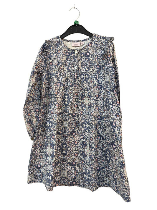 Preloved Noa Noa Aps - Blue Floral Long-sleeved Cotton Dress (5-6y)
