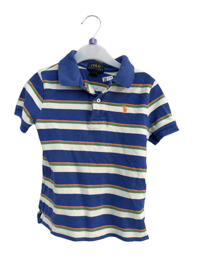 Preloved Polo Ralph Lauren - Blue Multi Striped Short-sleeved Polo Shirt (3-4y)