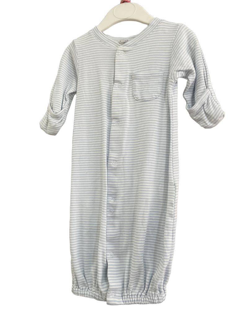 Preloved Kissy Kissy - Blue Stripe Baby Gown-Sleepsuit Converter.  (Newborn)