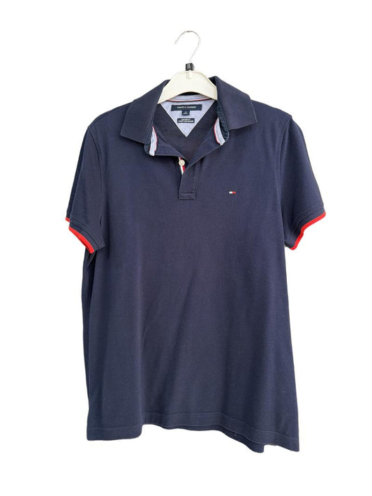 Preloved Tommy Hilfiger - Navy Polo Shirt, S/P, Custom Fit (11-12y)