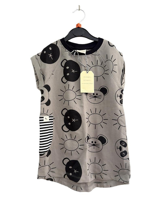 Preloved Turtledove London - Gray Mouse Print T Shirt, NEW With Tags (4-5y)