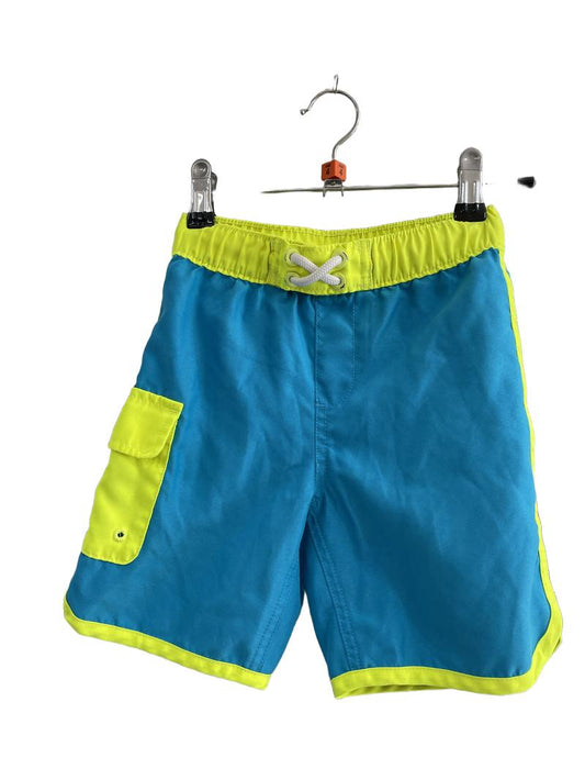 Preloved Lands' End - Blue Yellow Swim Shorts, X Small (4-5y)