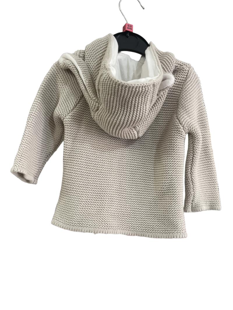 Preloved Mothercare - Beige Knit Hooded Jacket With Ears (Peter Rabbit) (0-3m)