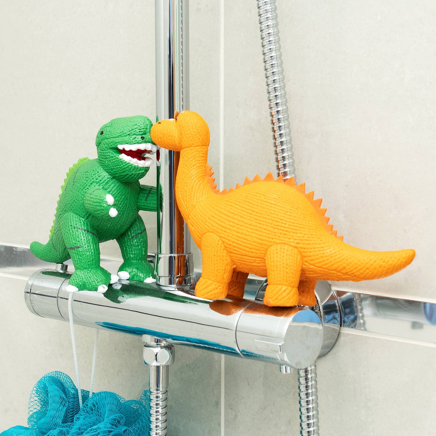 Dinosaur Toy, Bath Toy, Teether, Natural Rubber Green T Rex