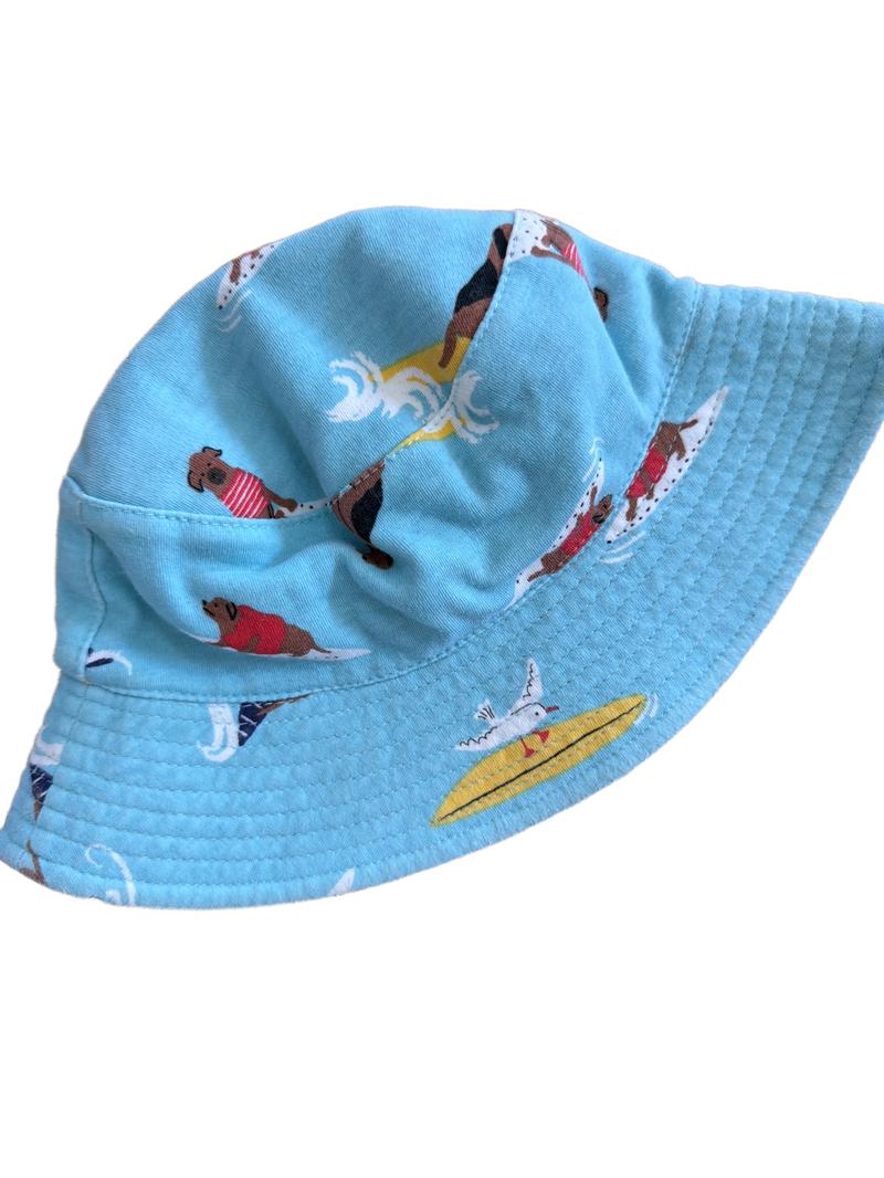 Preloved Joules - Brown Blue Surfing Animals Reversible Bucket Hat