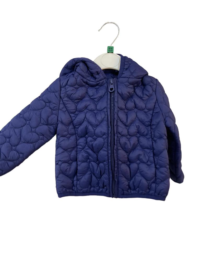 Preloved Original Marines - Navy Heart Quilted Padded Jacket (6-9m)